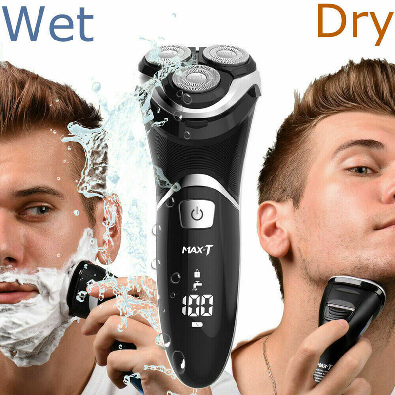 SHININGLOVE Max-T Men Electric Razor Detachable Quick Rechargeable Wet Dry Rotary Shaver