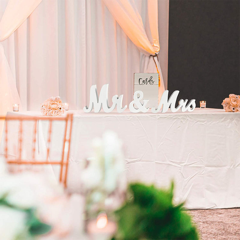 GAOMON Wood Letters Mr Mrs Wedding Props Party Decoration White