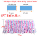 GAOMON 6FT Curly Willow Tulle Ruffle Table Skirt for Wedding Birthday Party