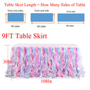 GAOMON 6FT Curly Willow Tulle Ruffle Table Skirt for Wedding Birthday Party
