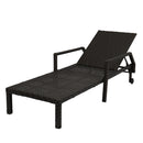 GAOMON Bed with Double Wheel Four-line Wide Film Rattan Bed Brown