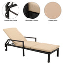 GAOMON Bed with Double Wheel Four-line Wide Film Rattan Bed Brown