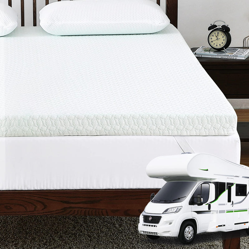 GAOMON Mattress Topper Short Queen GAOMON 2 Inch Green Tea Memory Foam Mattress Topper with Zippered Bamboo Cover