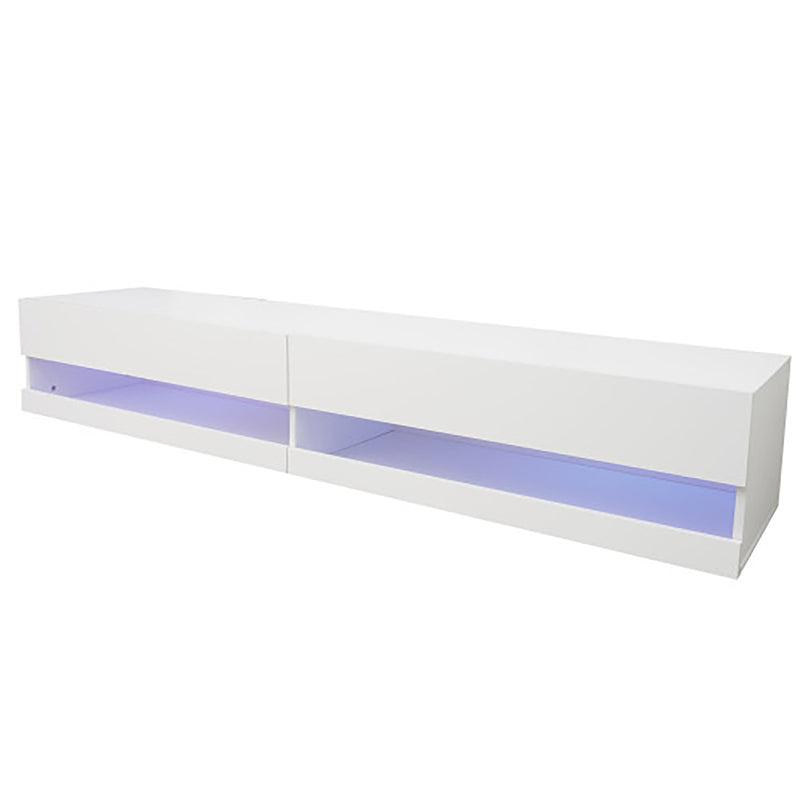 GAOMON Wooden TV Cabinet Floating Space-Saving Wall-Mounted TV Stand with 20 Color Leds