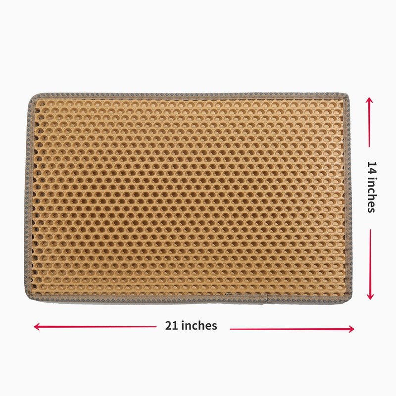 GAOMON Double Layers Cat Litter Mat with Mili Shape Kitty Litter Trapping Mat Training Pee Pads