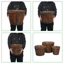 GAOMON 3PCS Planting Pots Retro Style Outdoor Reinforced Flower-Shaped Wooden Barrels
