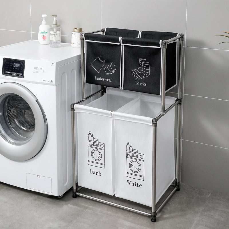 GAOMON 2 Tier Laundry Hamper with 4 Removable Bags Laundry Sorter Storage Basket