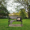 GAOMON 40.5 inches Outdoor Cast Aluminum Bench with Mesh Backrest