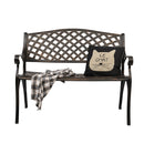 GAOMON 40.5 inches Outdoor Cast Aluminum Bench with Mesh Backrest