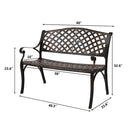 GAOMON 40.5 inches Outdoor Cast Aluminum Bench with Mesh Backrest