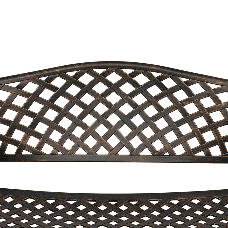 GAOMON 40.5 inches Outdoor Cast Aluminum Bench with Mesh Backrest