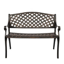 GAOMON 40.5 inches Outdoor Cast Aluminum Bench with Mesh Backrest