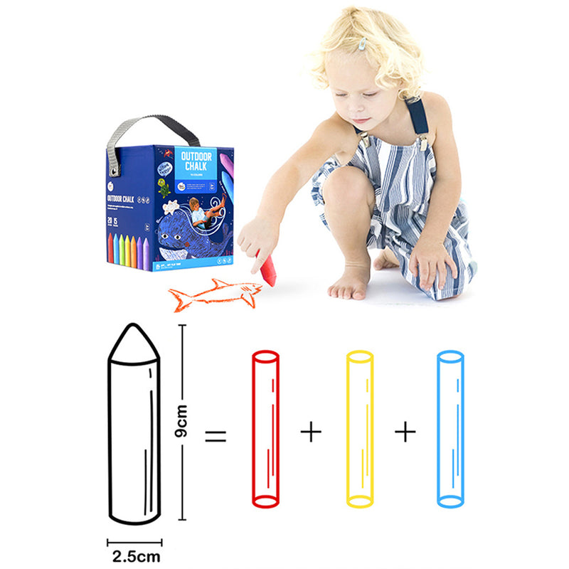 GAOMON 20pcs Sidewalk Chalk 15 Colors Dust-free