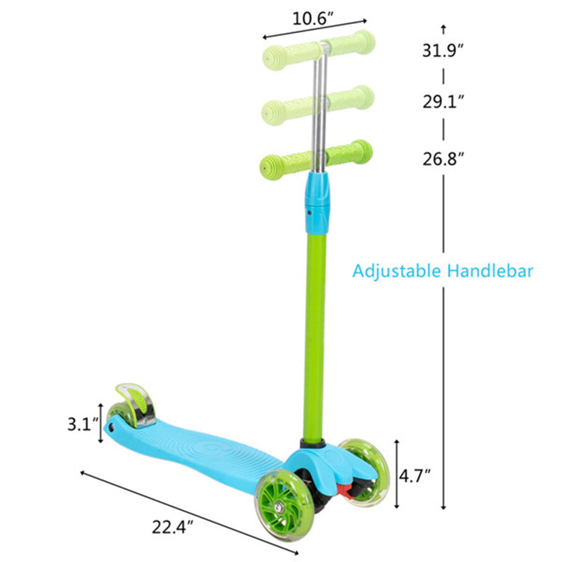 GAOMON Toddlers Scooter Non-foldable 3-speed Adjustment Blue-Green