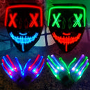 GAOMON 6PACK Halloween Purge Mask LED Gloves Set