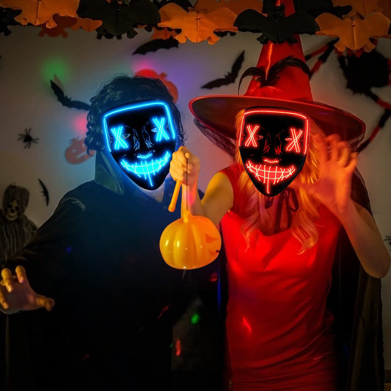 GAOMON 4 PACK Halloween Scary Mask LED Mask