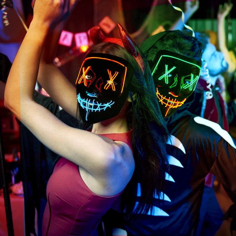 GAOMON 6PACK Halloween Purge Mask LED Gloves Set