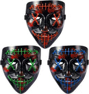 GAOMON Halloween 3pcs LED Mask Light Up Scary Mask