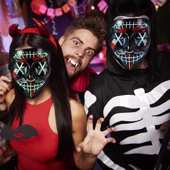 GAOMON Halloween 2pcs LED Mask Light Up Scary Mask