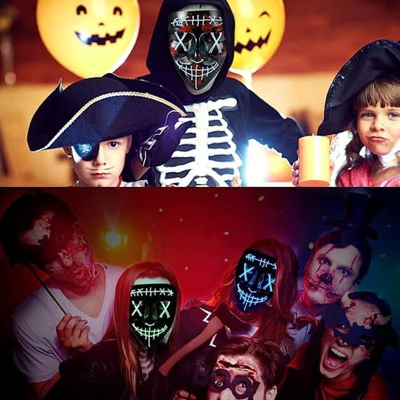 GAOMON Halloween 2pcs LED Mask Light Up Scary Mask