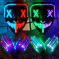 GAOMON 6PACK Halloween Purge Mask LED Gloves Set