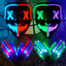 GAOMON 6PACK Halloween Purge Mask LED Gloves Set