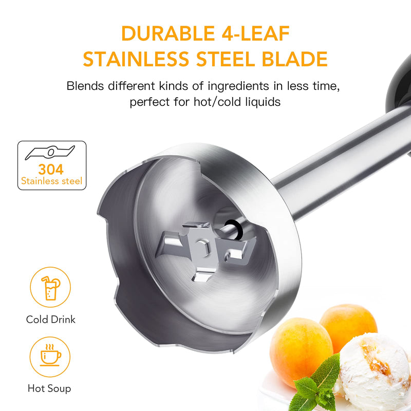 GAOMON Blender BH1 5-in-1 Stainless Steel Electric Hand Blender