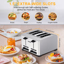 GAOMON Toaster TA1 Stainless Steel 4-Slice 7 Shades Toaster UK Plug