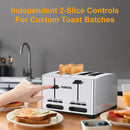 GAOMON Toaster TA1 Stainless Steel 4-Slice 7 Shades Toaster UK Plug