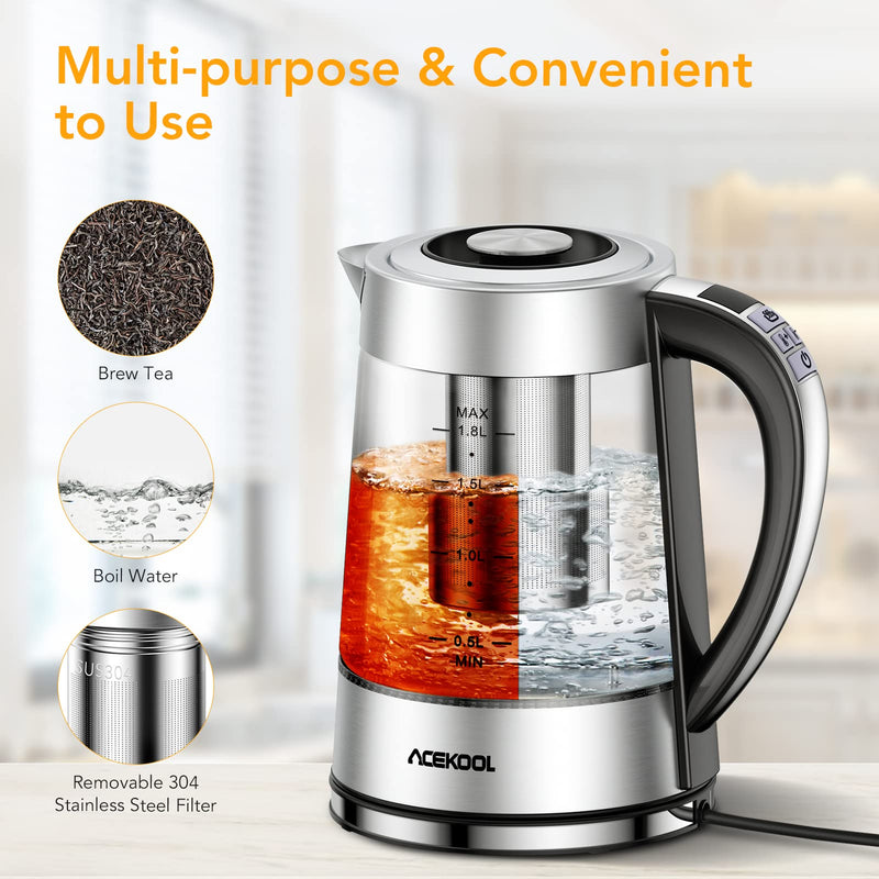 GAOMON Electric Kettle KB1 1.8L Glass Keep Warm Tea Kettle