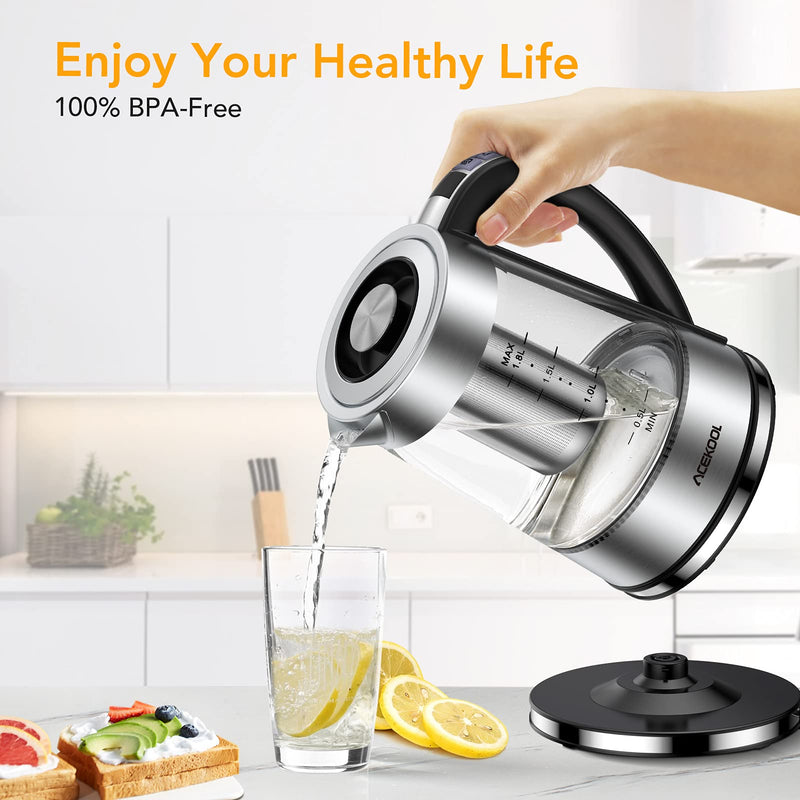 GAOMON Electric Kettle KB1 1.8L Glass Keep Warm Tea Kettle