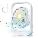 GAOMON Fan ND2 Rechargeable Desk Fan with Night Light - White