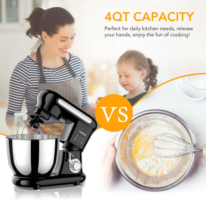 ACEKOOL Stand Mixer MC3 4QT 6 Speeds Tilt-Head Small Food Mixers EU Plug
