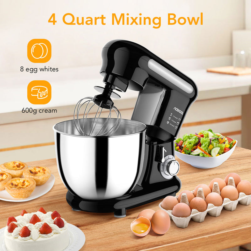 ACEKOOL Stand Mixer MC3 4QT 6 Speeds Tilt-Head Small Food Mixers EU Plug