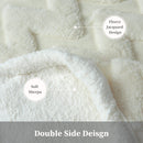 GAOMON Sherpa Fleece Soft Plush Jacquard Fluffy Throw Blanket Creamy White 60" x 80"