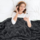 GAOMON Sherpa Fleece Soft Plush Jacquard Fluffy Throw Blanket Grey 60" x 80"