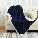 GAOMON Sherpa Fleece Soft Plush Jacquard Fluffy Throw Blanket Creamy White 60" x 80"