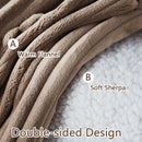 GAOMON Sherpa Fleece Soft Plush Jacquard Fluffy Throw Blanket Brown