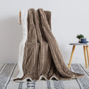 GAOMON Sherpa Fleece Soft Plush Jacquard Fluffy Throw Blanket Brown