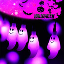 GAOMON LED Solar String Light Purple Milky White Ghost Light for Halloween Party Decorations