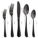 GAOMON 20 Piece S592 Stainless Steel Kitchen Flatware Set - Black