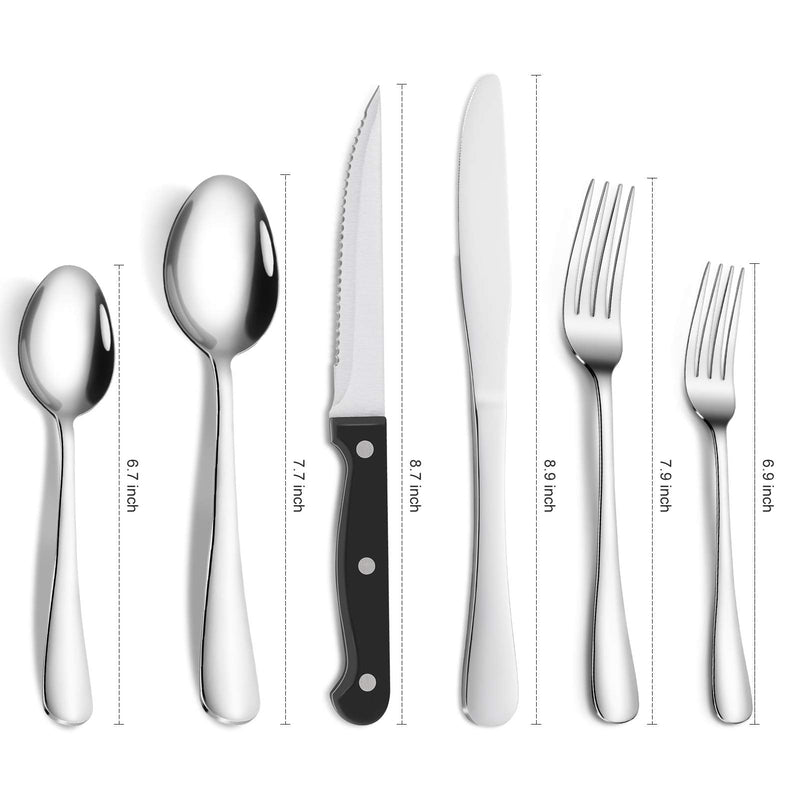 GAOMON 36 Piece S592 Stainless Steel Silverware Set with Steak Knives