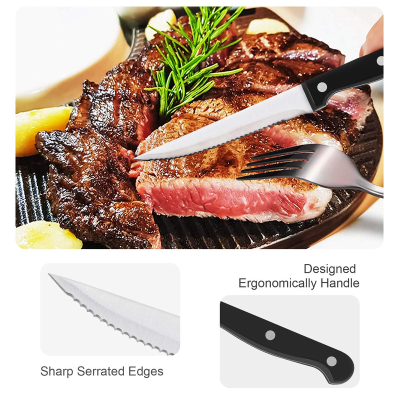 GAOMON 36 Piece S592 Stainless Steel Silverware Set with Steak Knives
