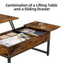 GAOMON Lift Top Coffee Table with Hidden Storage - Vintage