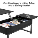 GAOMON Lift Top Coffee Table with Hidden Storage - Black