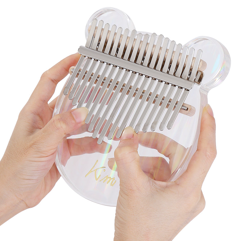 GAOMON Kalimba Acrylic 17 Key Transparent Thumb Piano - Rainbow Bear Shape