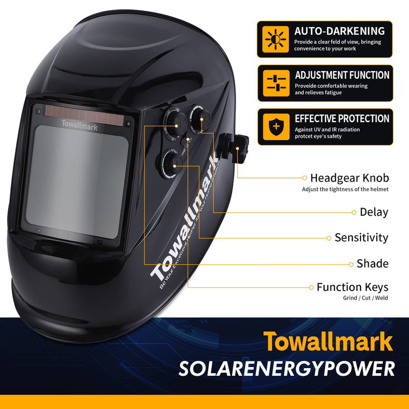GAOMON Auto Darkening Welding Helmet 3.95”×3.9” Large Viewing Welding Hood