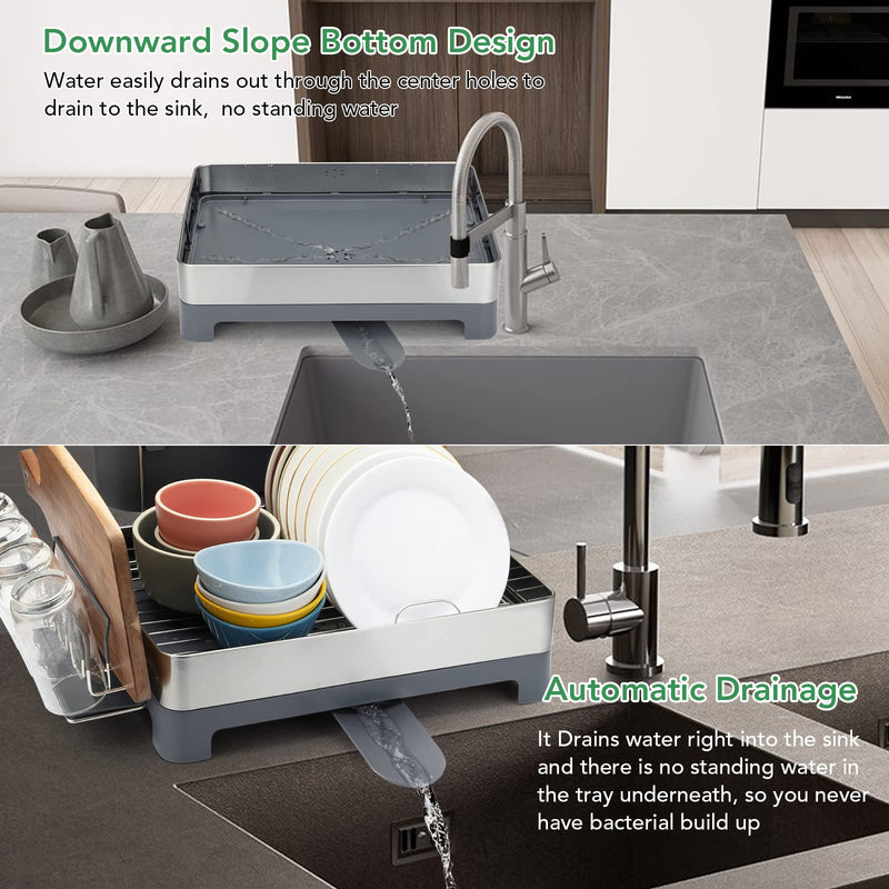 GAOMON Dish Drying Rack Stainless Steel Dish Rack Drainers for Kitchen Counter