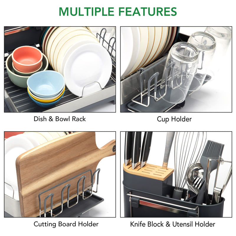 GAOMON Dish Drying Rack Stainless Steel Dish Rack Drainers for Kitchen Counter
