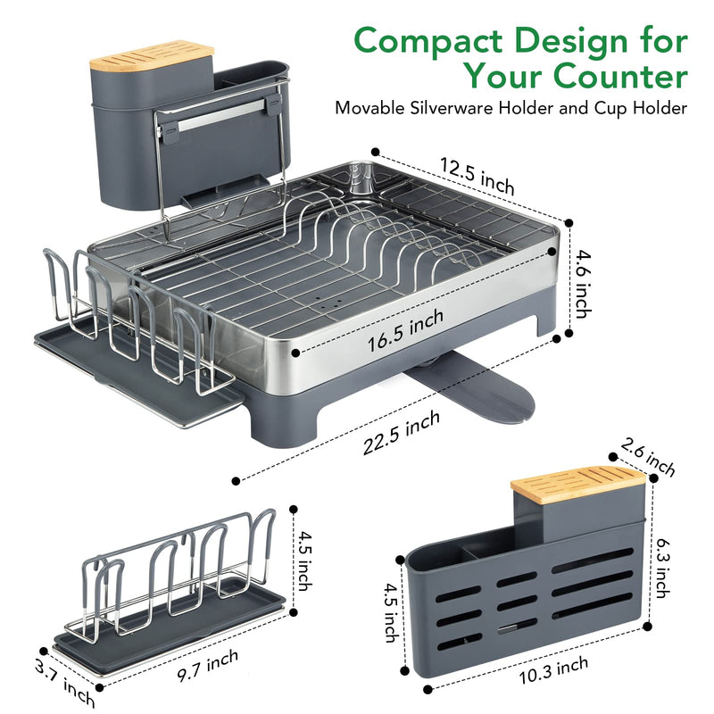 GAOMON Dish Drying Rack Stainless Steel Dish Rack Drainers for Kitchen Counter